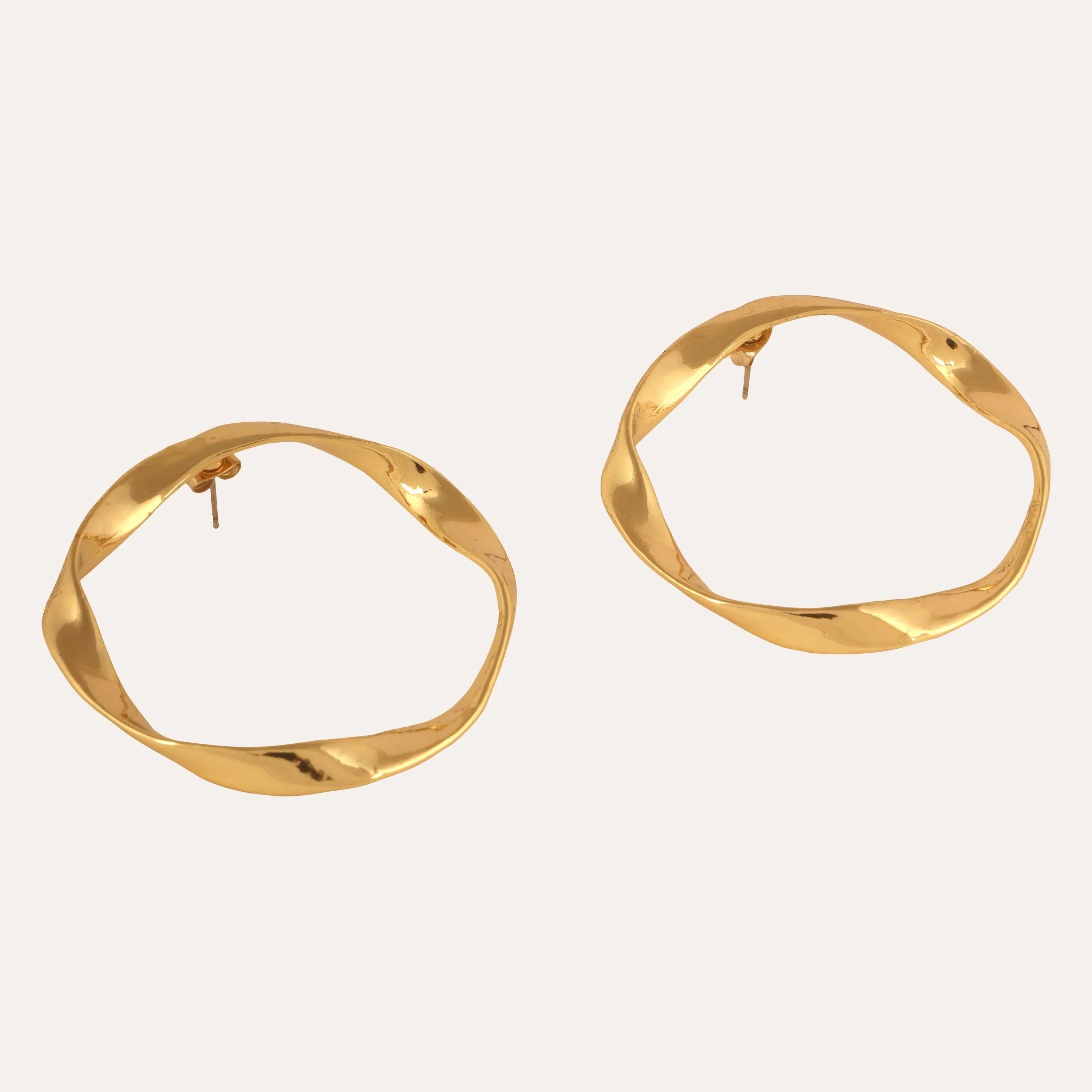 TFC Chunky Gold Plated Statement Hoop Earrings- Discover daily wear gold earrings including stud earrings, hoop earrings, and pearl earrings, perfect as earrings for women and earrings for girls.Find the cheapest fashion jewellery which is anti-tarnish only at The Fun company.