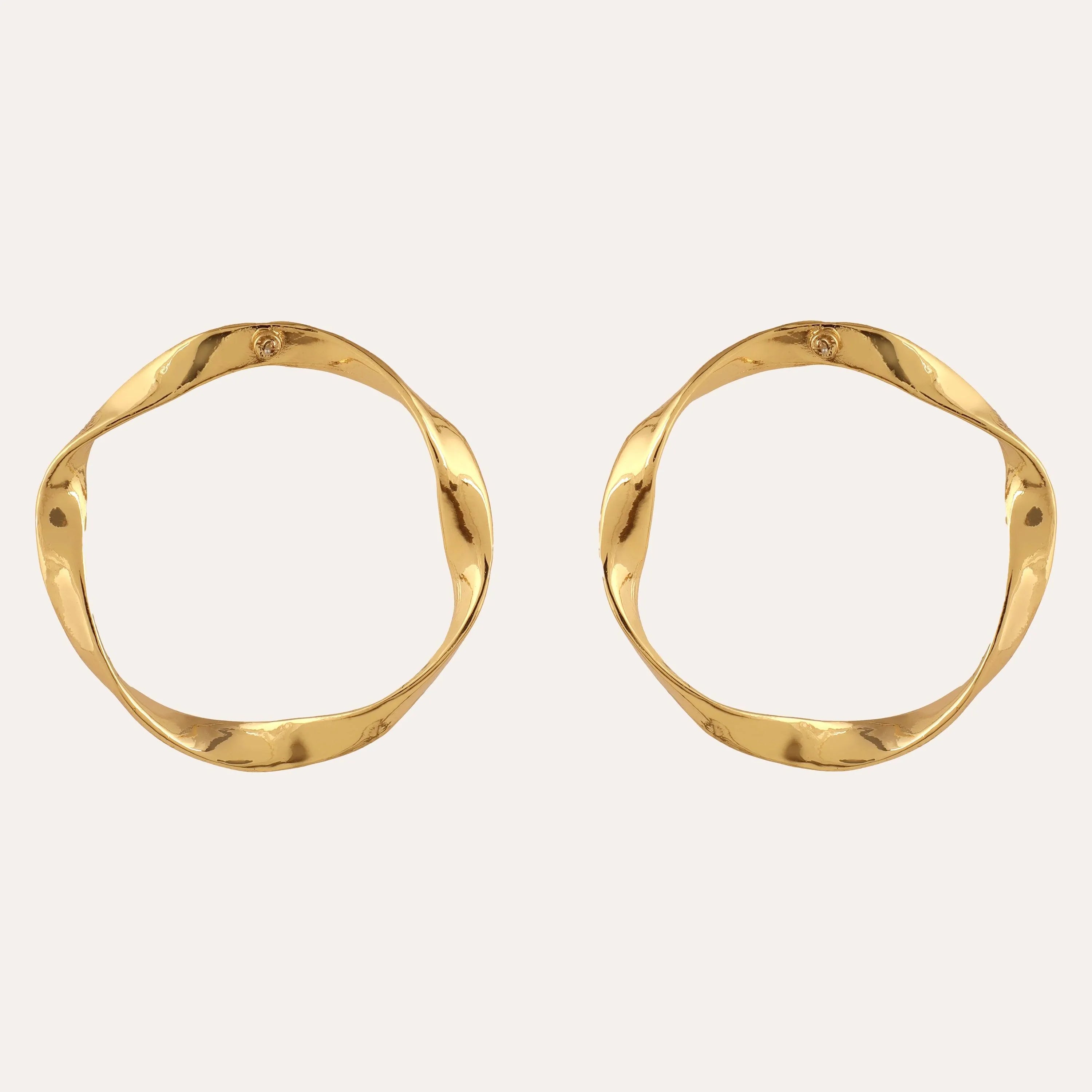 TFC Chunky Gold Plated Statement Hoop Earrings- Discover daily wear gold earrings including stud earrings, hoop earrings, and pearl earrings, perfect as earrings for women and earrings for girls.Find the cheapest fashion jewellery which is anti-tarnish only at The Fun company.