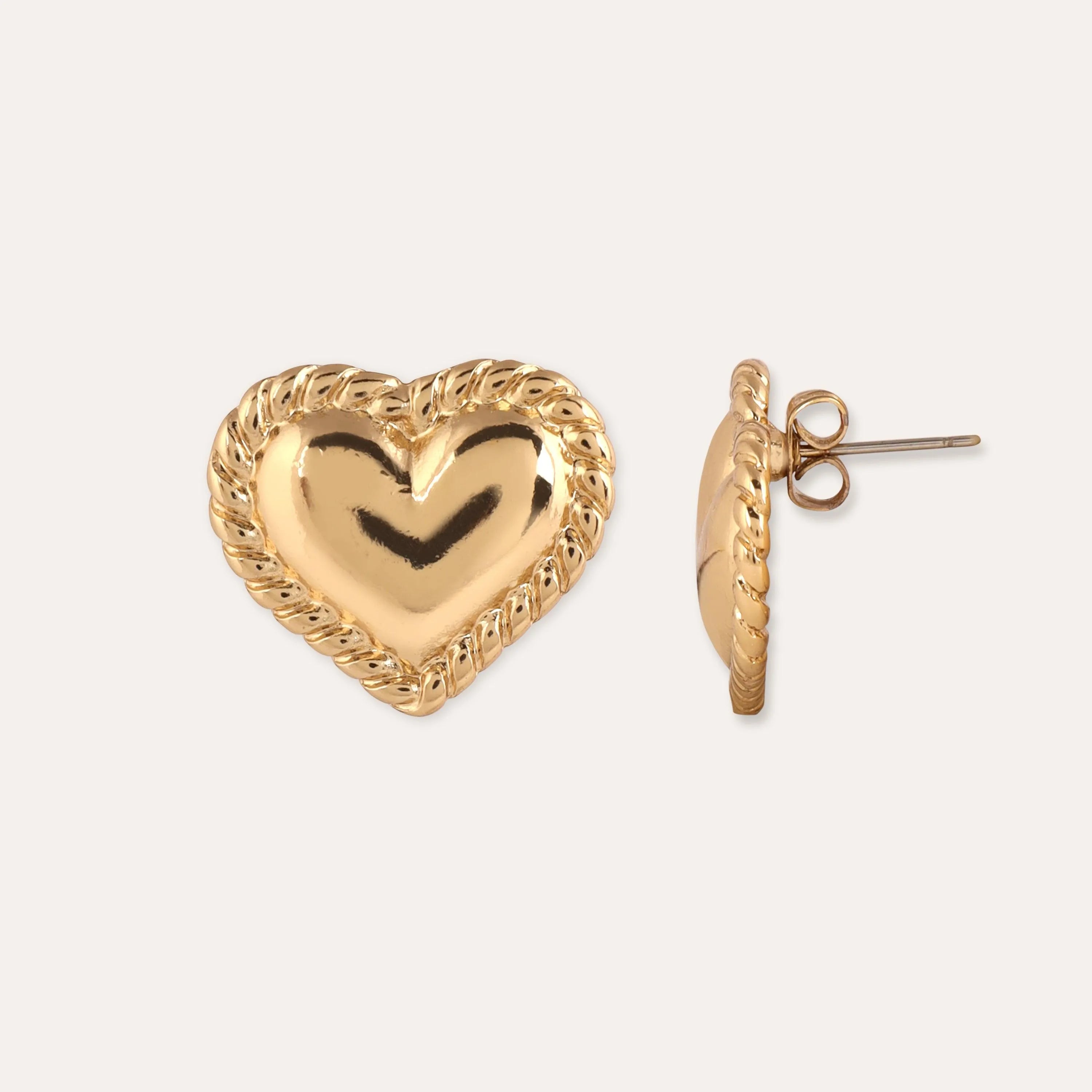 TFC Heartfelt Gold Plated Stud Earrings- Discover daily wear gold earrings including stud earrings, hoop earrings, and pearl earrings, perfect as earrings for women and earrings for girls.Find the cheapest fashion jewellery which is anti-tarnish only at The Fun company.