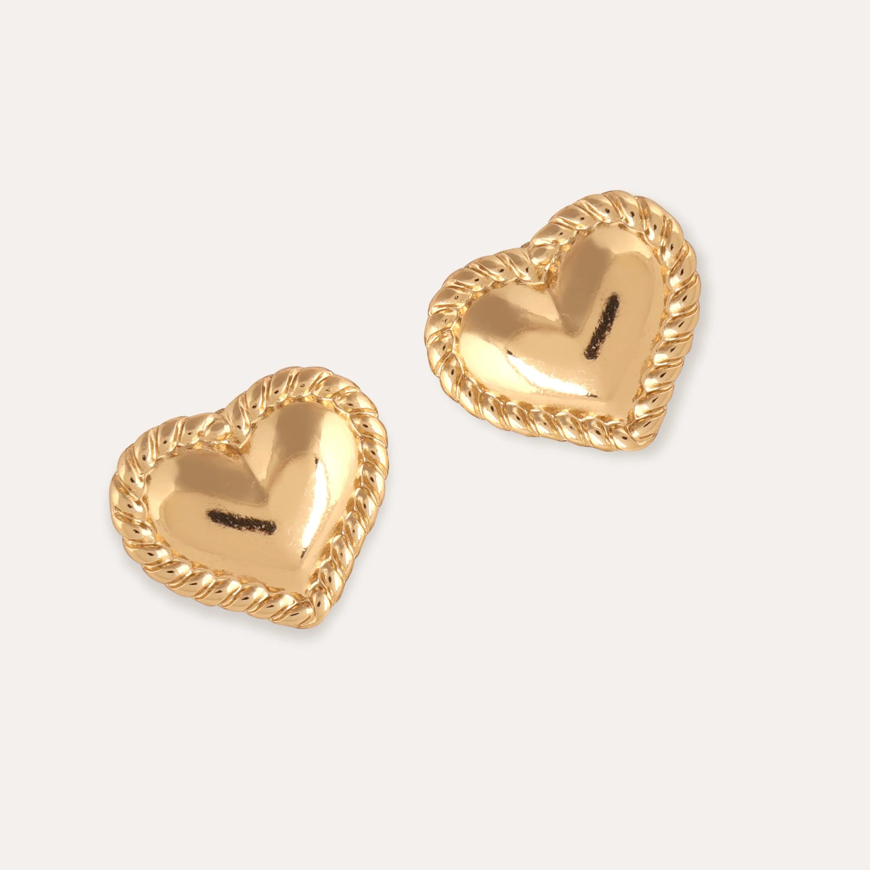 TFC Heartfelt Gold Plated Stud Earrings- Discover daily wear gold earrings including stud earrings, hoop earrings, and pearl earrings, perfect as earrings for women and earrings for girls.Find the cheapest fashion jewellery which is anti-tarnish only at The Fun company.
