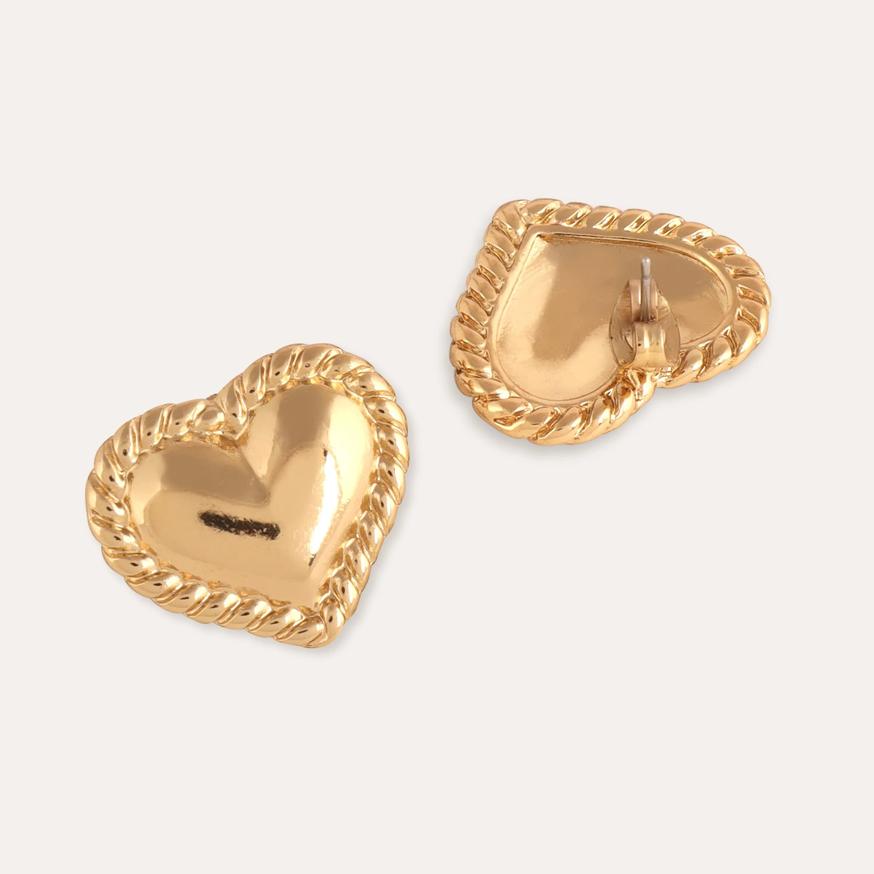 TFC Heartfelt Gold Plated Stud Earrings- Discover daily wear gold earrings including stud earrings, hoop earrings, and pearl earrings, perfect as earrings for women and earrings for girls.Find the cheapest fashion jewellery which is anti-tarnish only at The Fun company.
