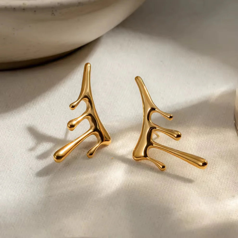 TFC Melting Gold Plated Dangler Earrings