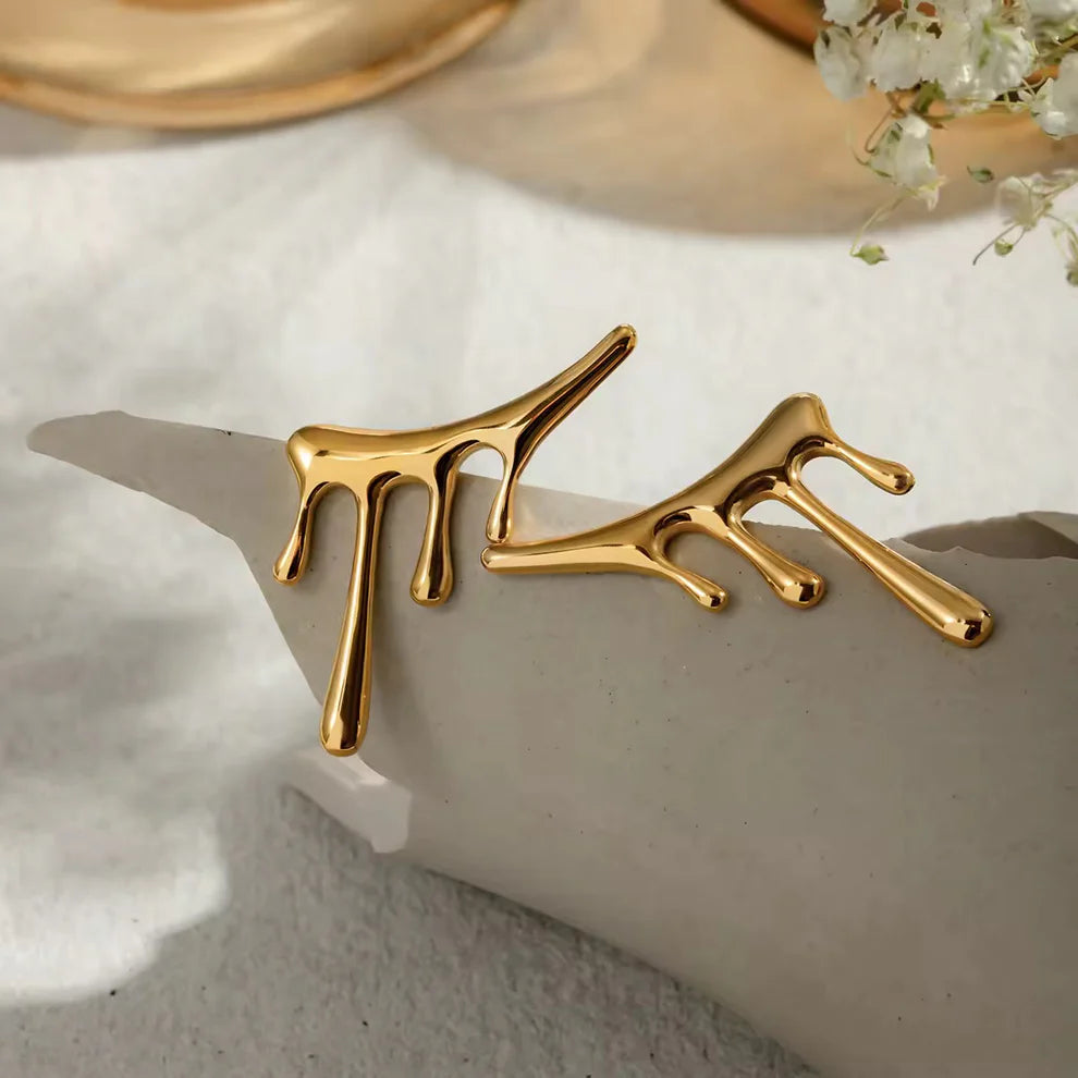 TFC Melting Gold Plated Dangler Earrings
