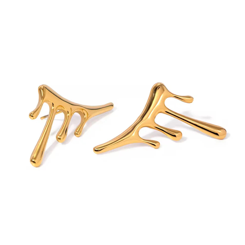 TFC Melting Gold Plated Dangler Earrings
