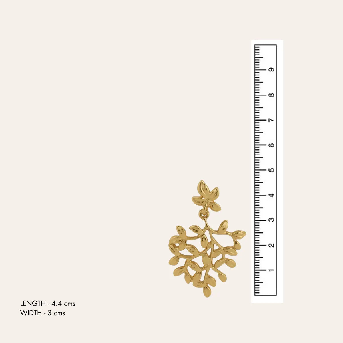 TFC Mosaic Leaves Gold Plated Dangler Earrings