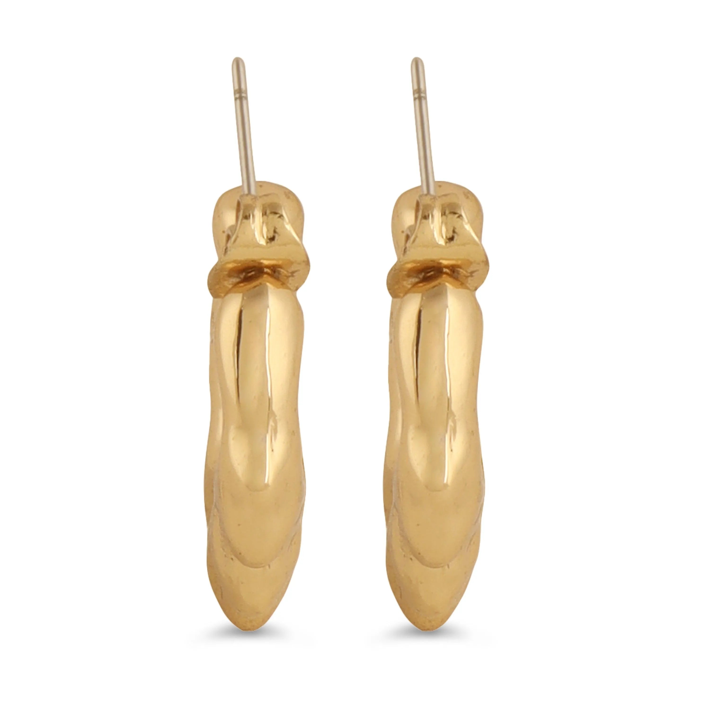 TFC Melted Ice Gold Plated Hoop Earrings-Discover daily wear gold earrings including stud earrings, hoop earrings, and pearl earrings, perfect as earrings for women and earrings for girls.Find the cheapest fashion jewellery which is anti-tarnish only at The Fun company.