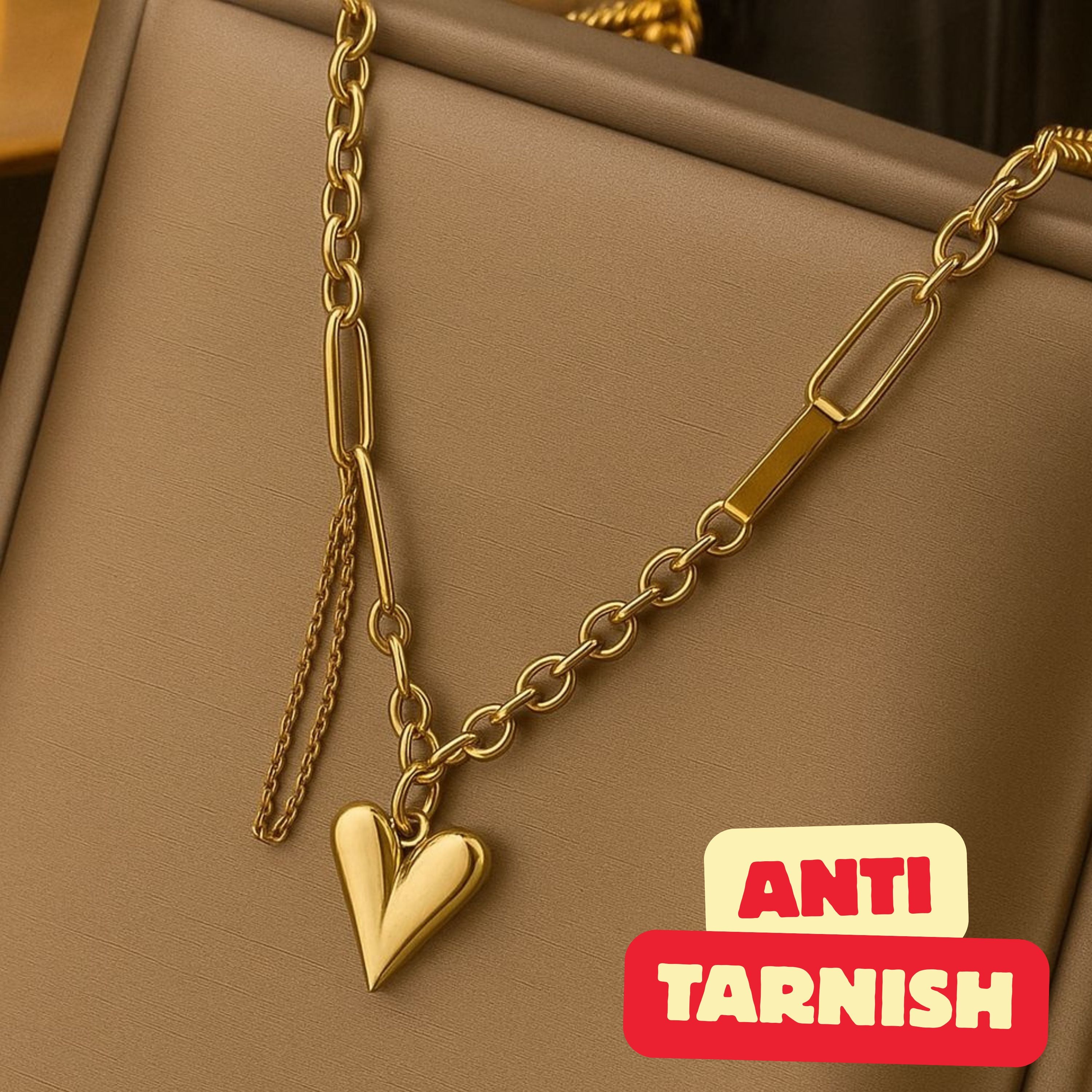 TFC Chain Locked Heart Gold Plated Necklace