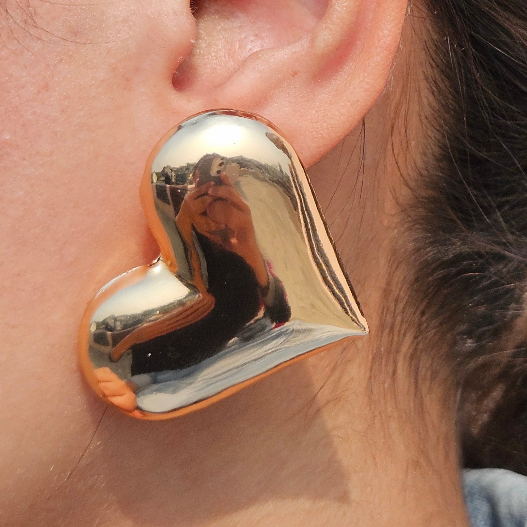 TFC Happy Heart Gold Plated Stud Earrings