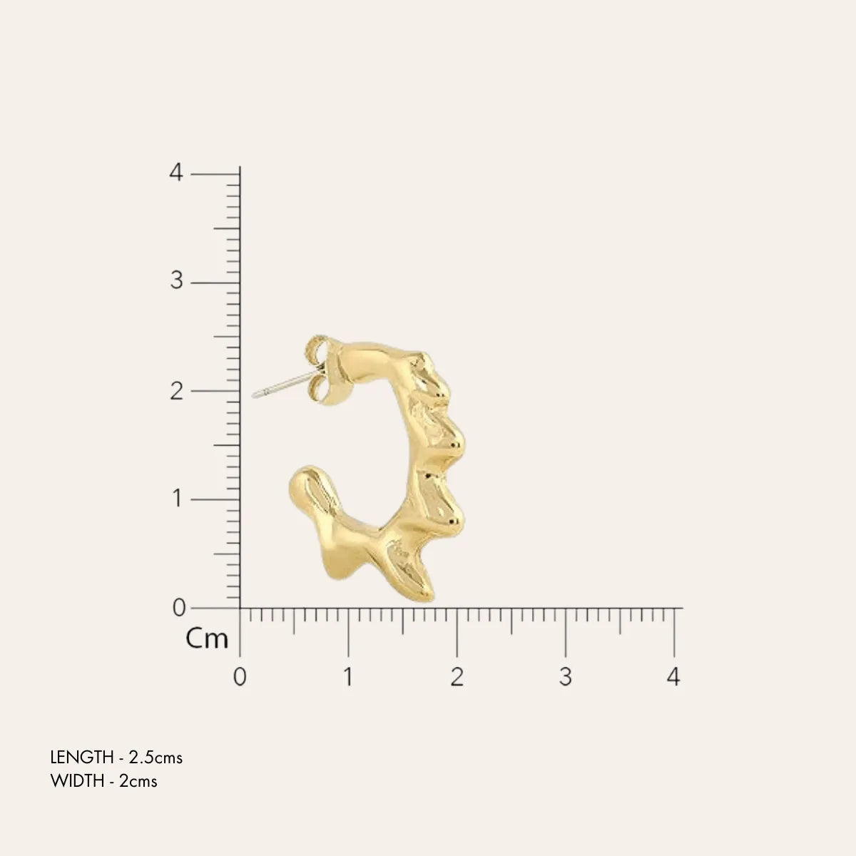 TFC Melted Ice Gold Plated Hoop Earrings