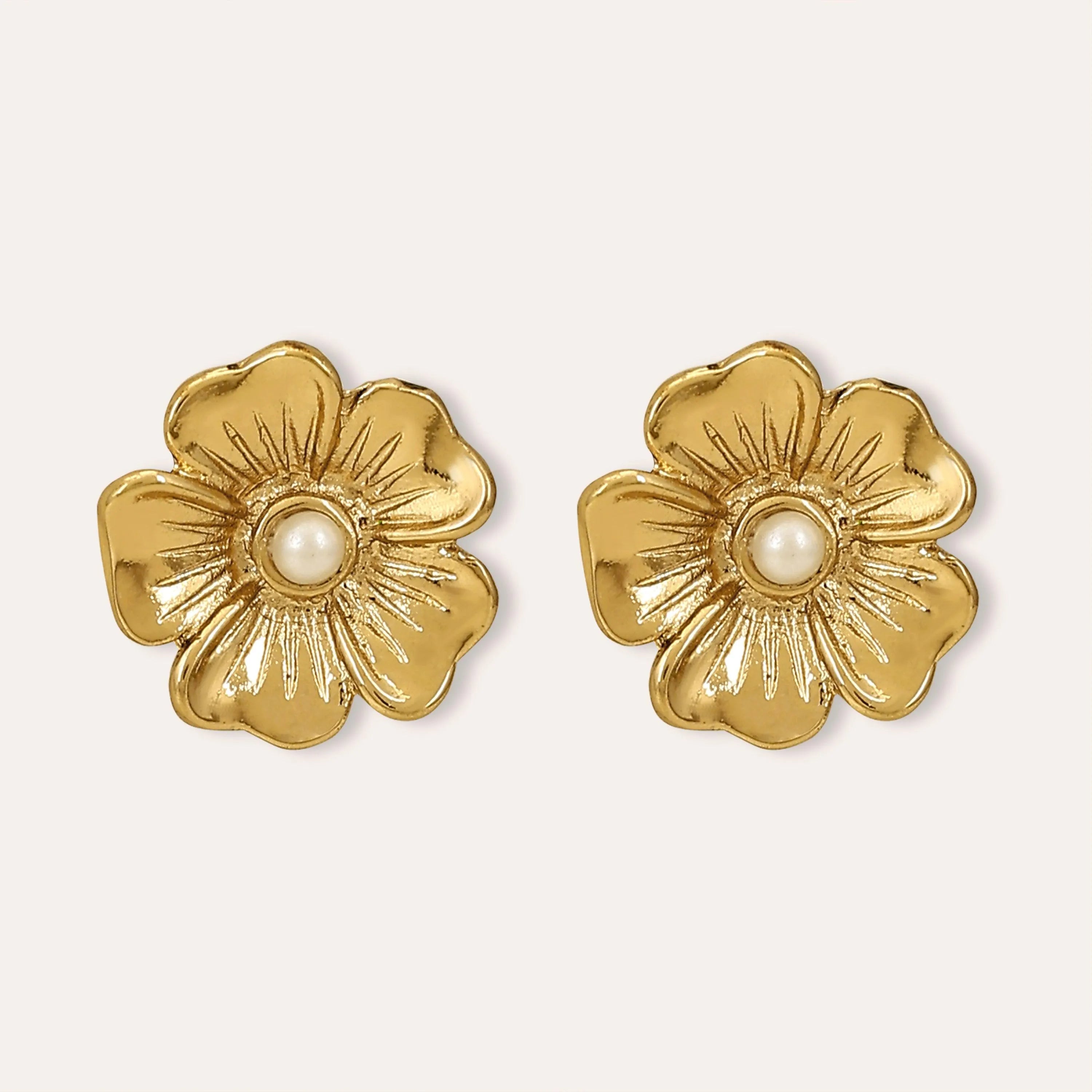 TFC Flower Whisperers Gold Plated Stud Earrings-Discover daily wear gold earrings including stud earrings, hoop earrings, and pearl earrings, perfect as earrings for women and earrings for girls.Find the cheapest fashion jewellery which is anti-tarnish only at The Fun company