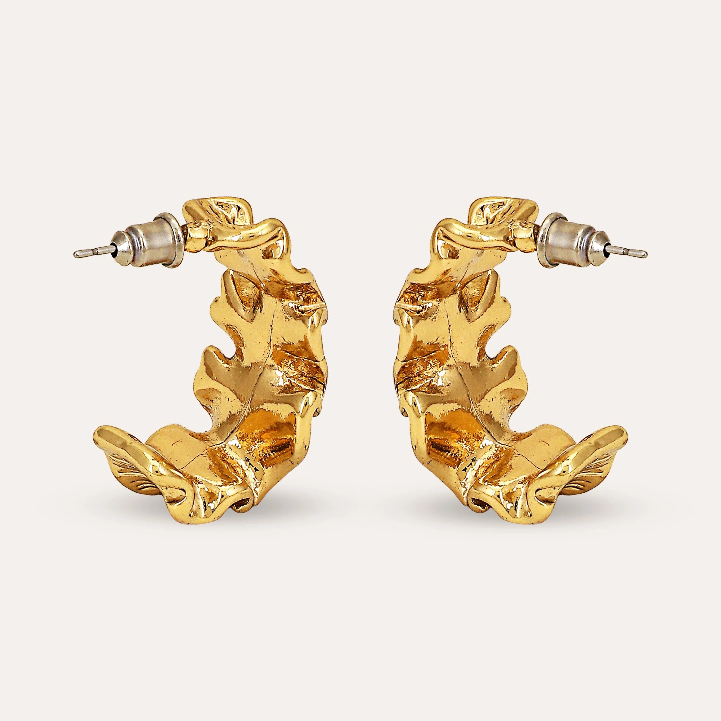 TFC Squeezy Foil Gold Plated Hoop Earrings-Discover daily wear gold earrings including stud earrings, hoop earrings, and pearl earrings, perfect as earrings for women and earrings for girls.Find the cheapest fashion jewellery which is anti-tarnish only at The Fun company