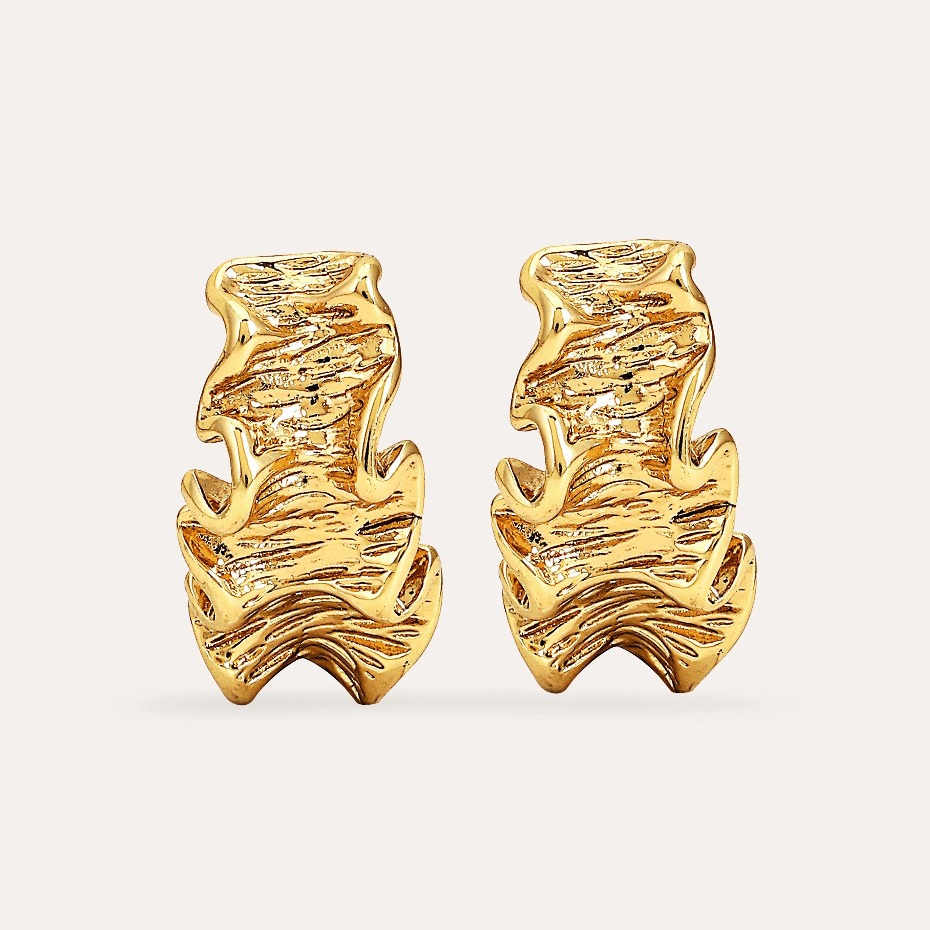 TFC Squeezy Foil Gold Plated Hoop Earrings-Discover daily wear gold earrings including stud earrings, hoop earrings, and pearl earrings, perfect as earrings for women and earrings for girls.Find the cheapest fashion jewellery which is anti-tarnish only at The Fun company
