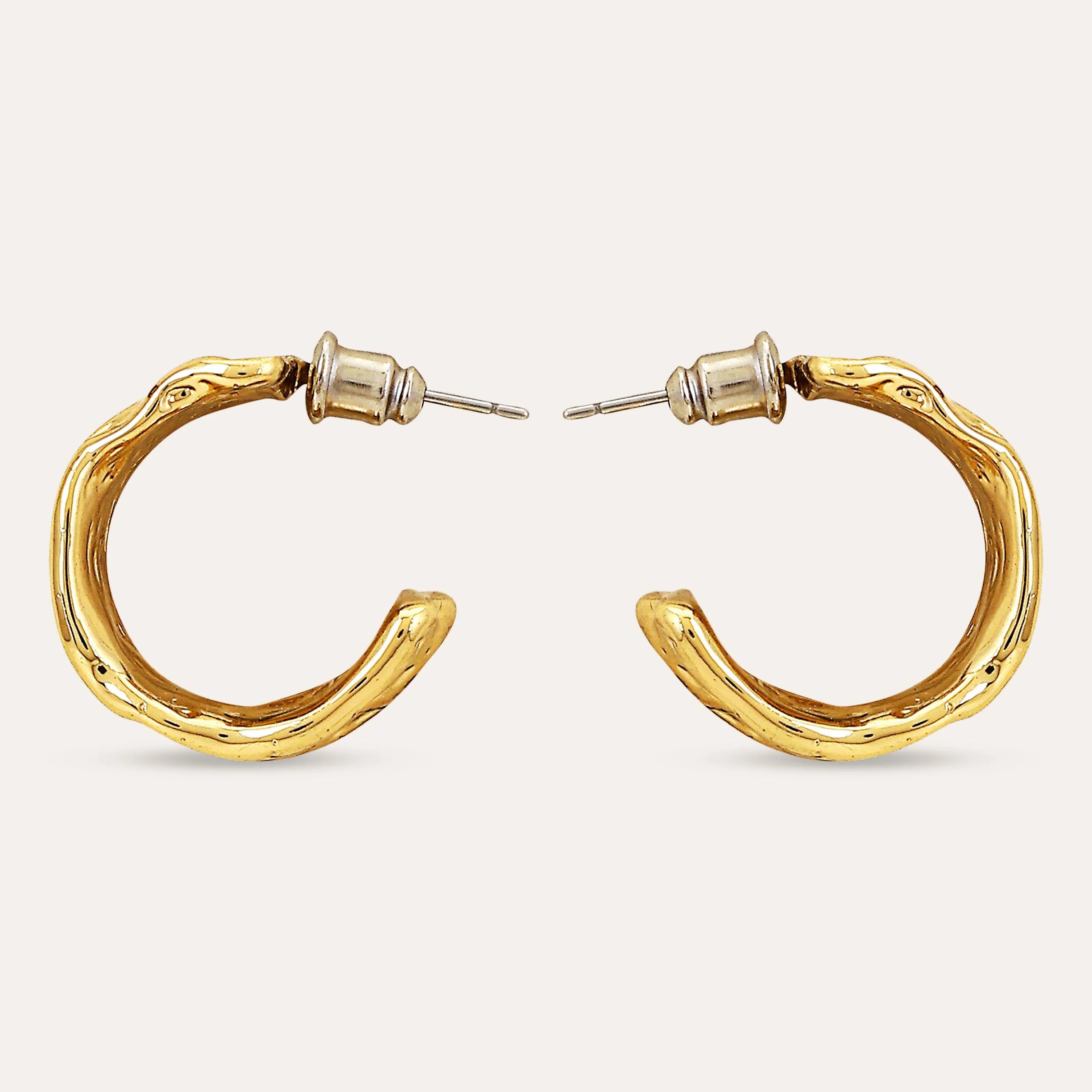 TFC Italian Luxury Gold Plated Hoop Earrings- Discover daily wear gold earrings including stud earrings, hoop earrings, and pearl earrings, perfect as earrings for women and earrings for girls.Find the cheapest fashion jewellery which is anti-tarnish only at The Fun company.