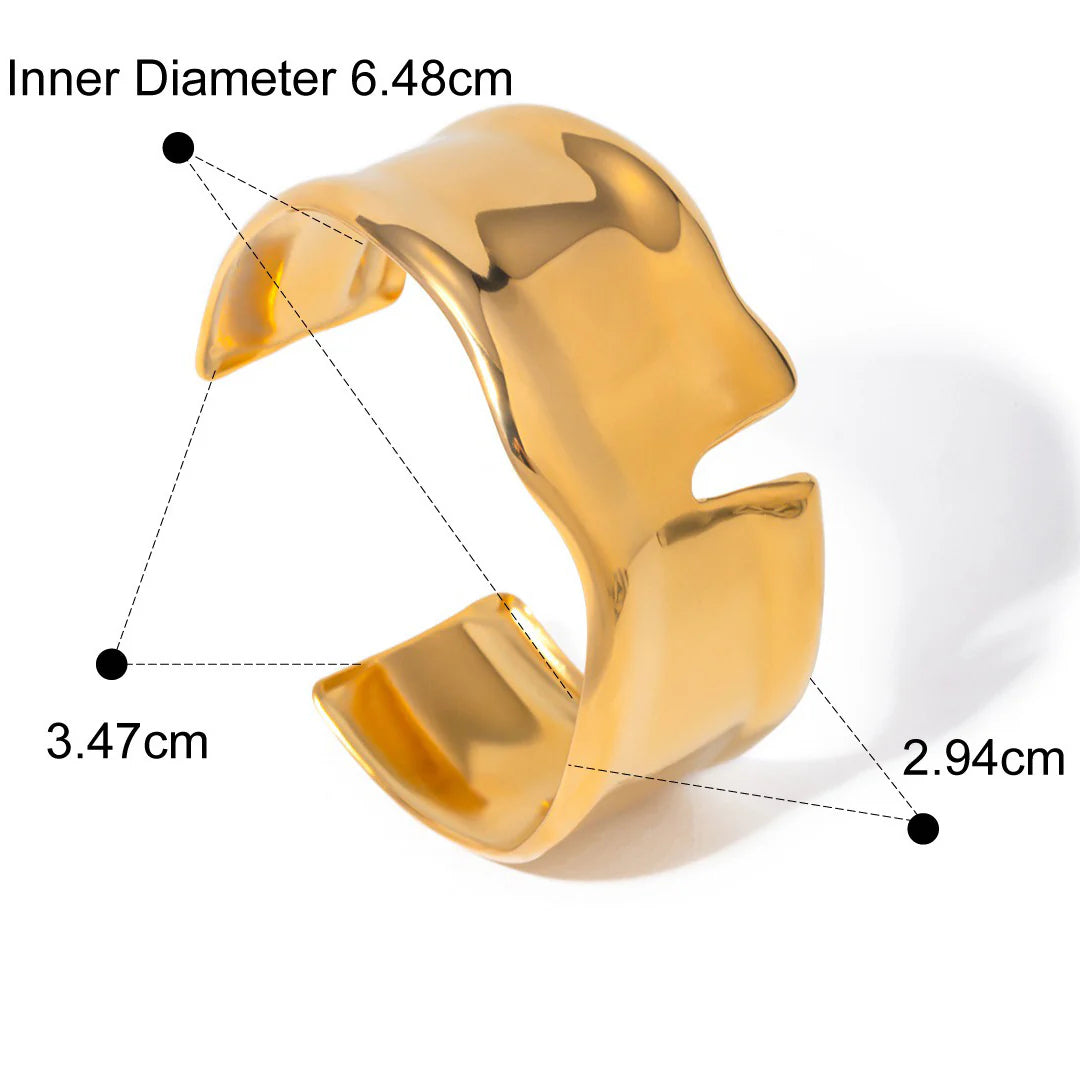 TFC Glamour Adjustable Gold Plated Cuff Bracelet