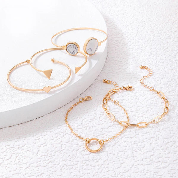 TFC SET3 of BANGLES Gold Plated Bracelet (Set of 5)