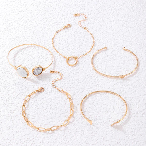 TFC SET3 of BANGLES Gold Plated Bracelet (Set of 5)