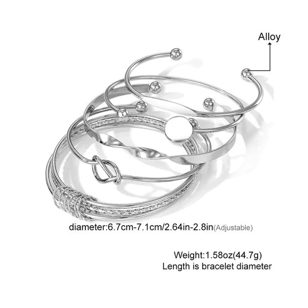 TFC SET Silver Plated Bracelet (set of 5)