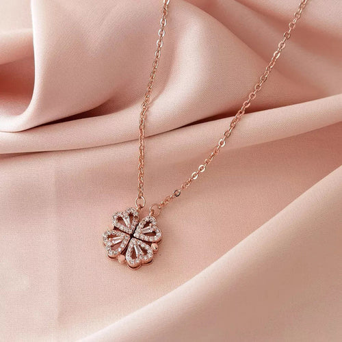 TFC Multi Clover & Heart Stone Gold Plated Pendant Necklace