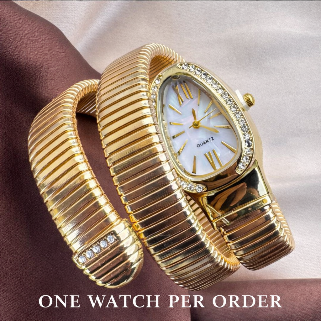 TFC Adjustable Stone Watch Gold Plated Bracelet