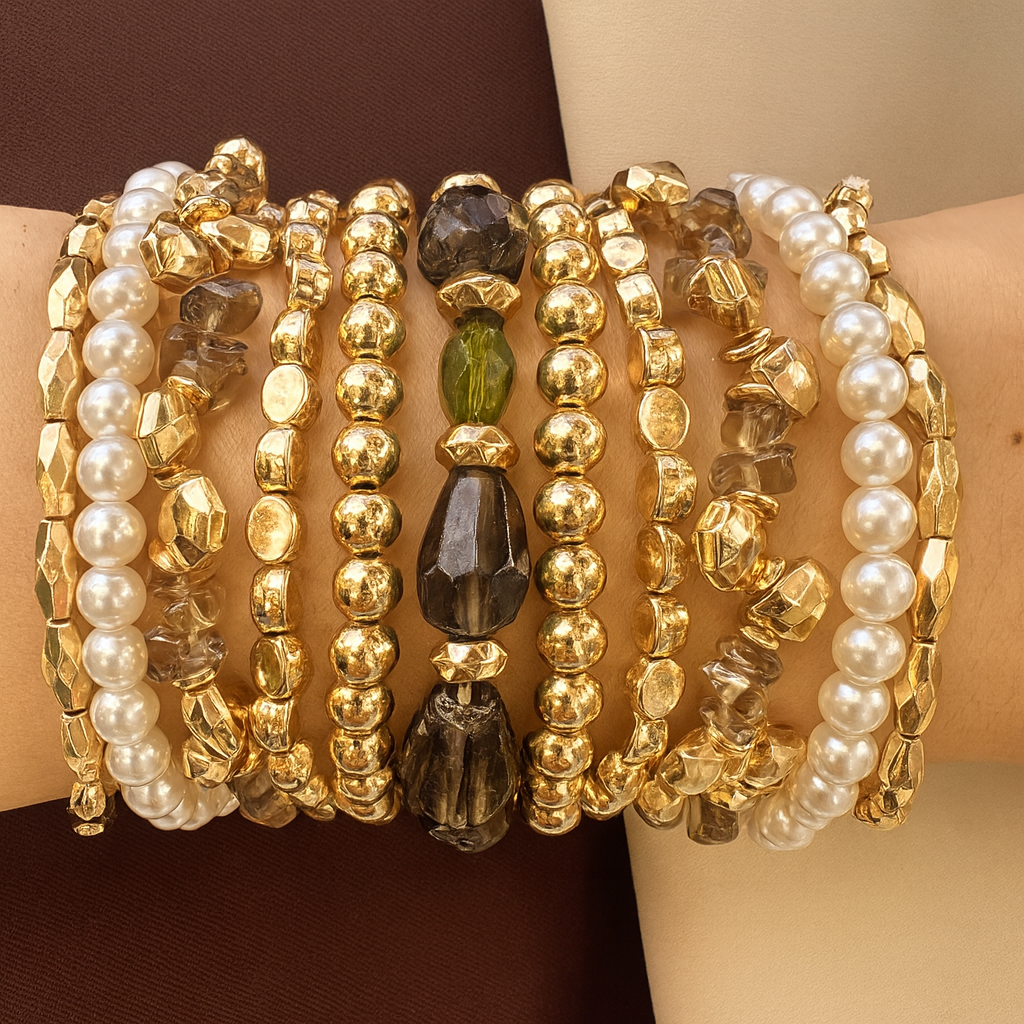 TFC Midnight Grey Gold Plated Bracelet ( set of 11)