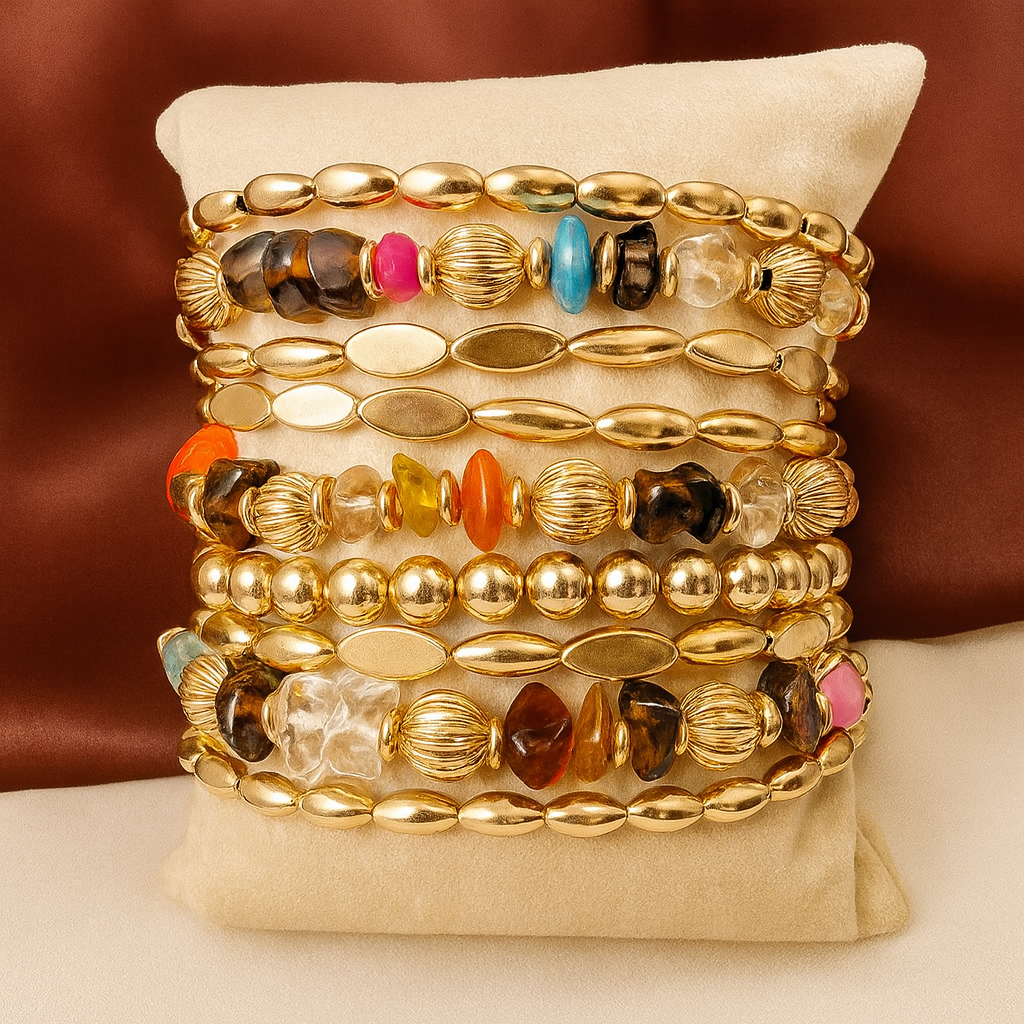 TFC Vortex Uncut Gold Plated Bracelet (set of 9)