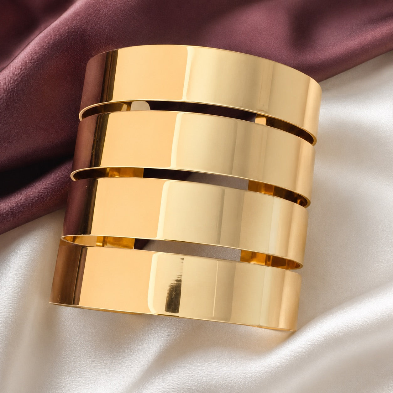 TFC Bold Lines Gold Plated Cuff