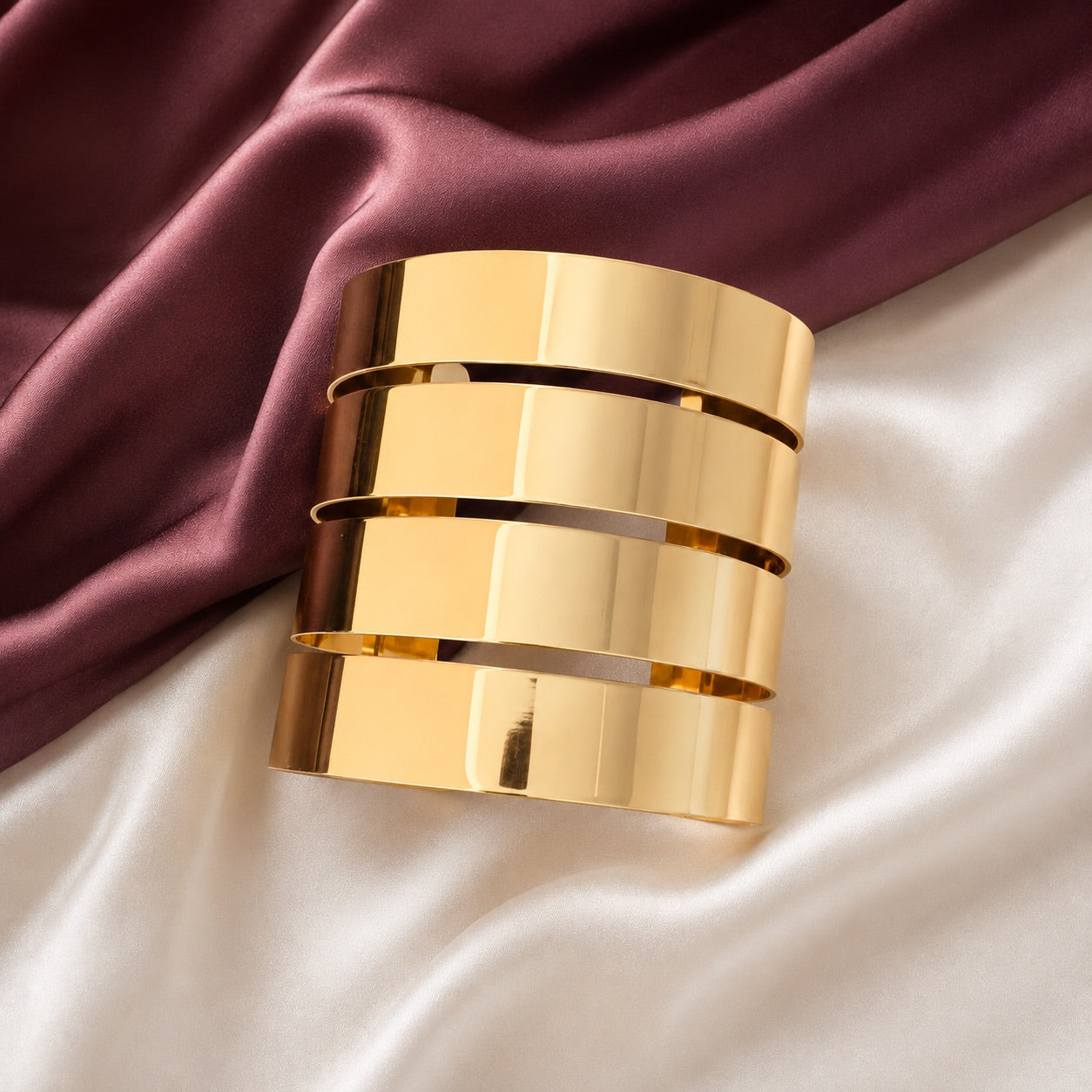 TFC Bold Lines Gold Plated Cuff