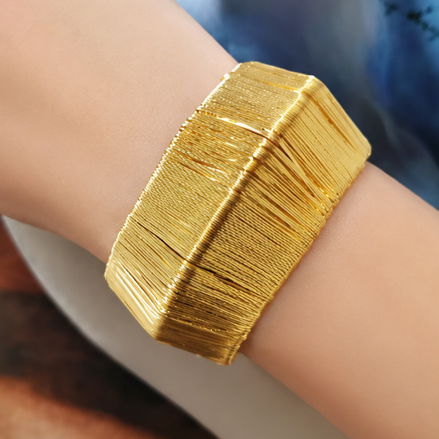 TFC Adjustable Luxe Harmony Gold Plated Cuff Bracelet
