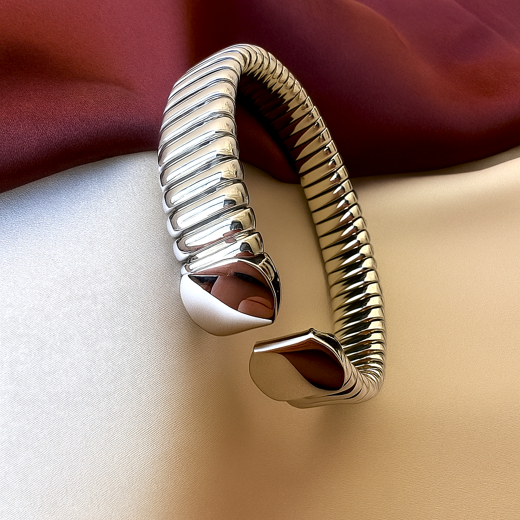 TFC Size 2.6 Arm Wrap Silver Plated Bracelet Bangle