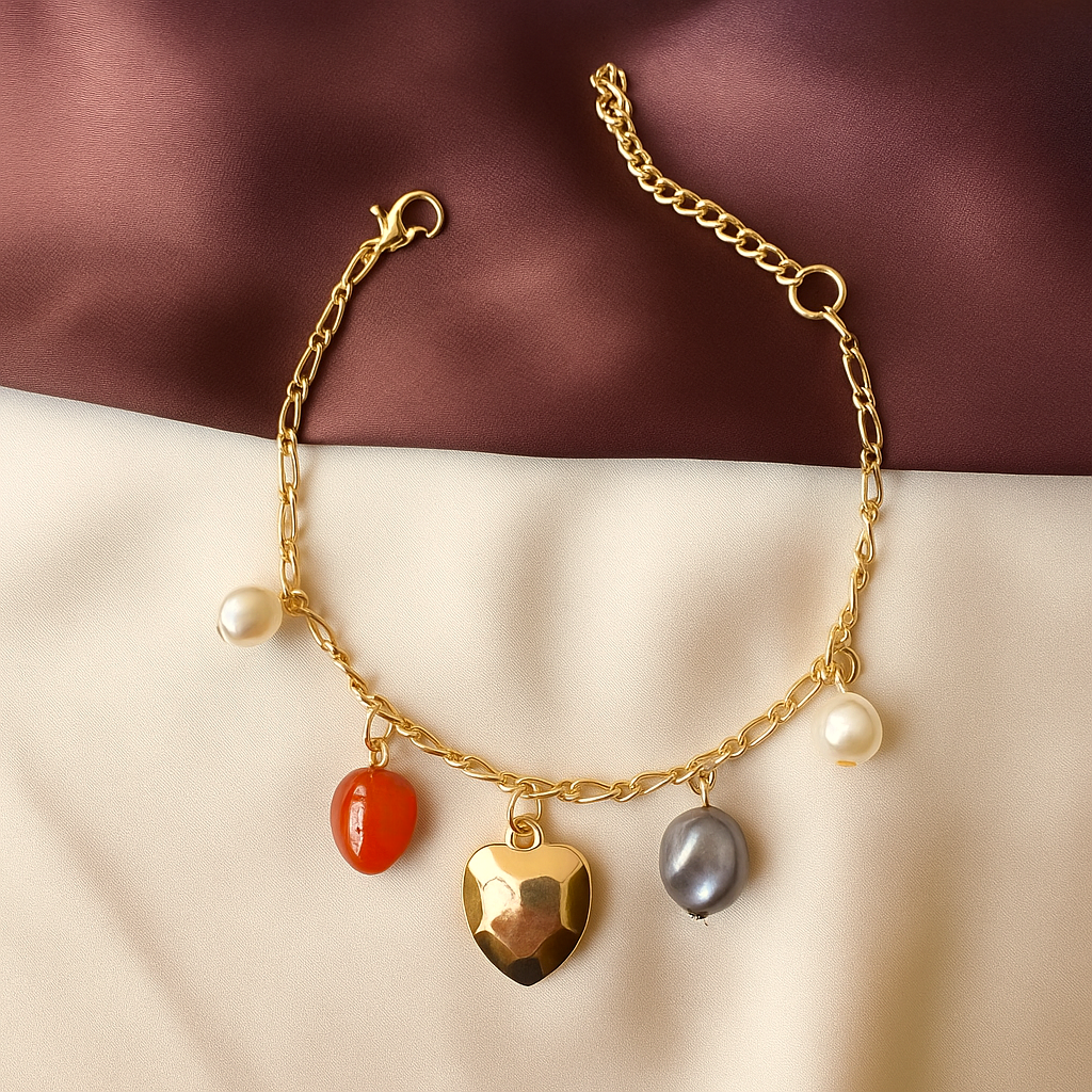 TFC Heart Charm Gold Plated Bracelet