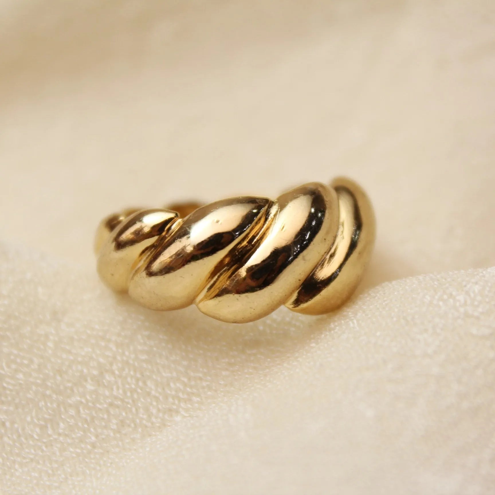 TFC Size 9 Fluffy Croissant Gold Plated Ring