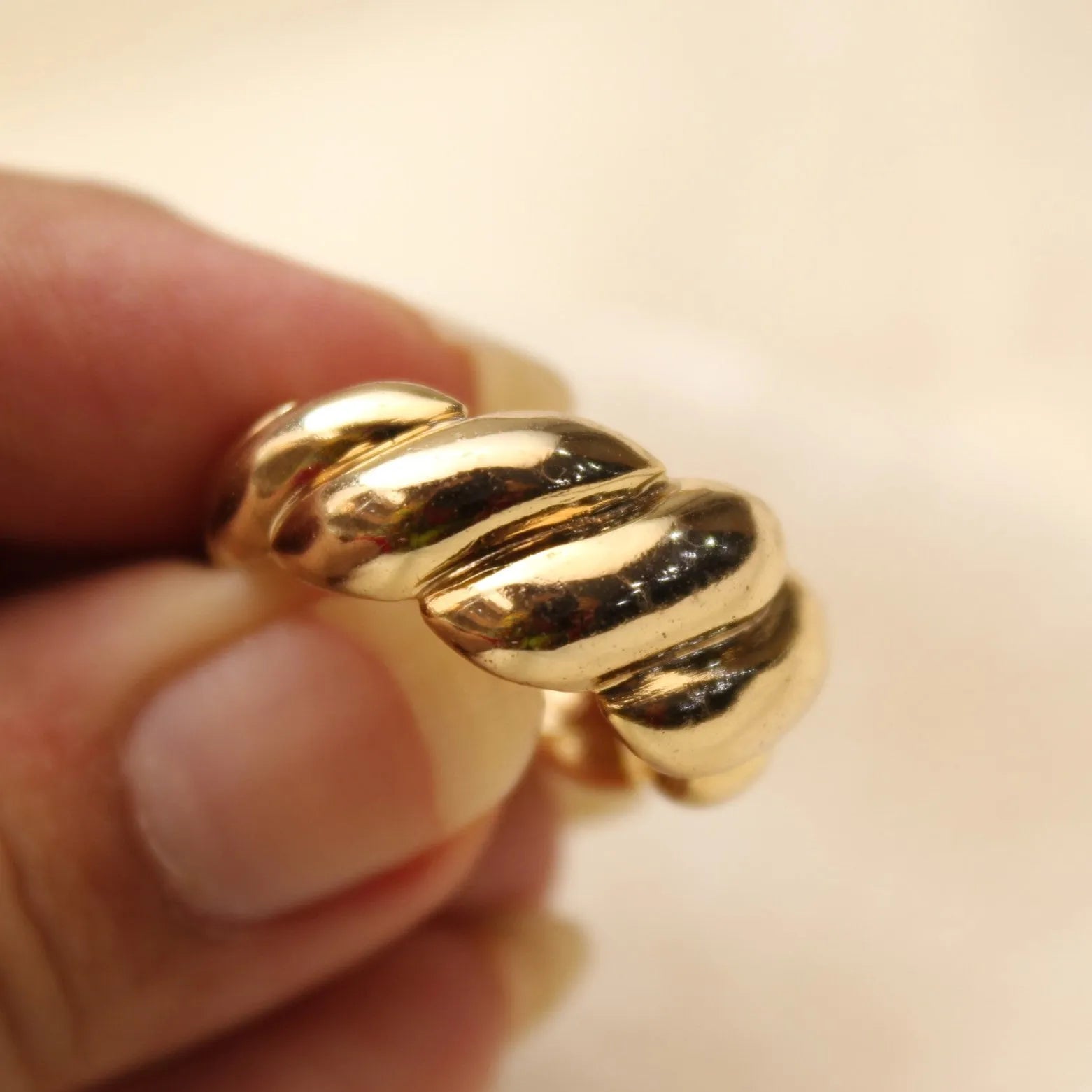 TFC Size 9 Fluffy Croissant Gold Plated Ring