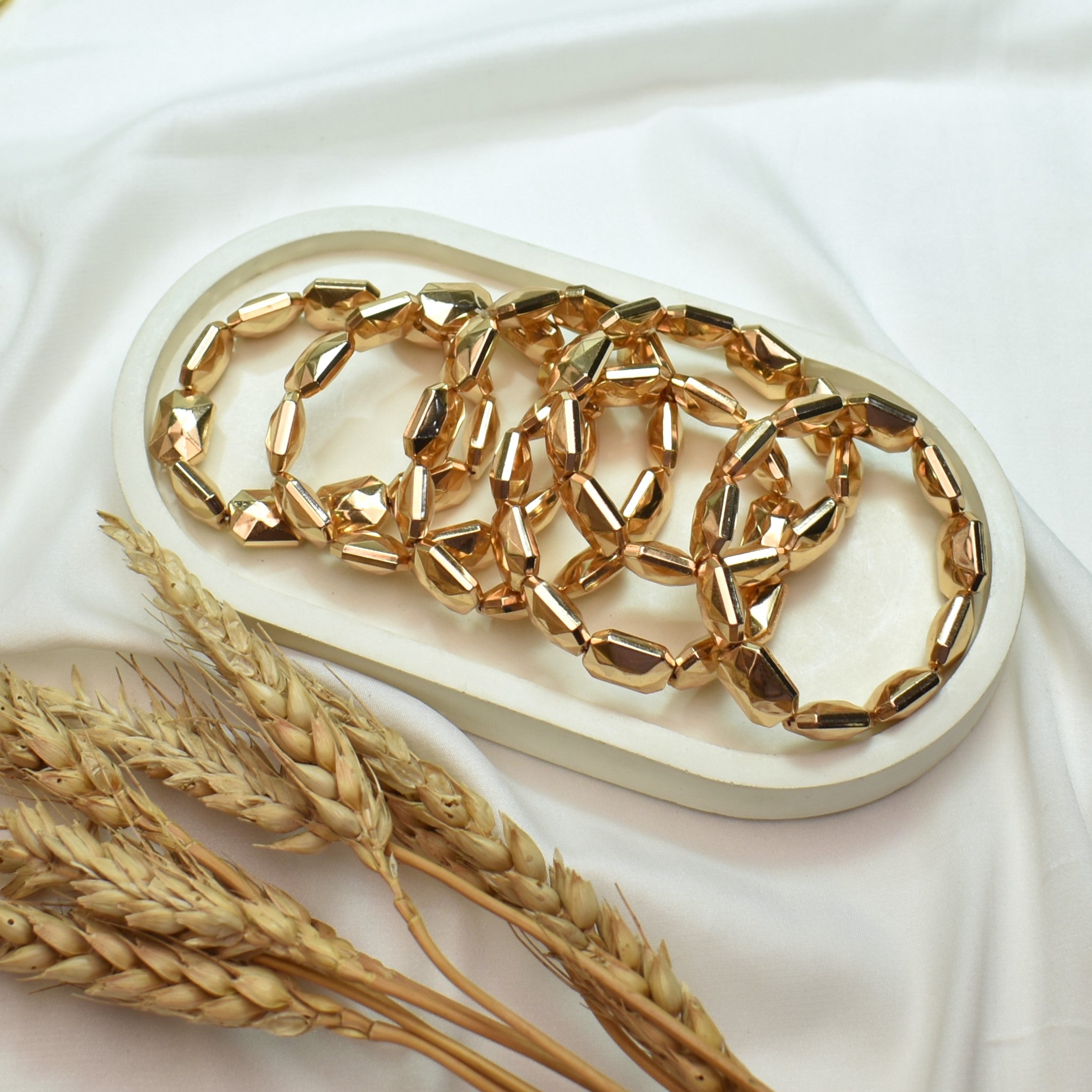 TFC Crystal Shine Gold Plated Stacked Bracelet (set of 6)
