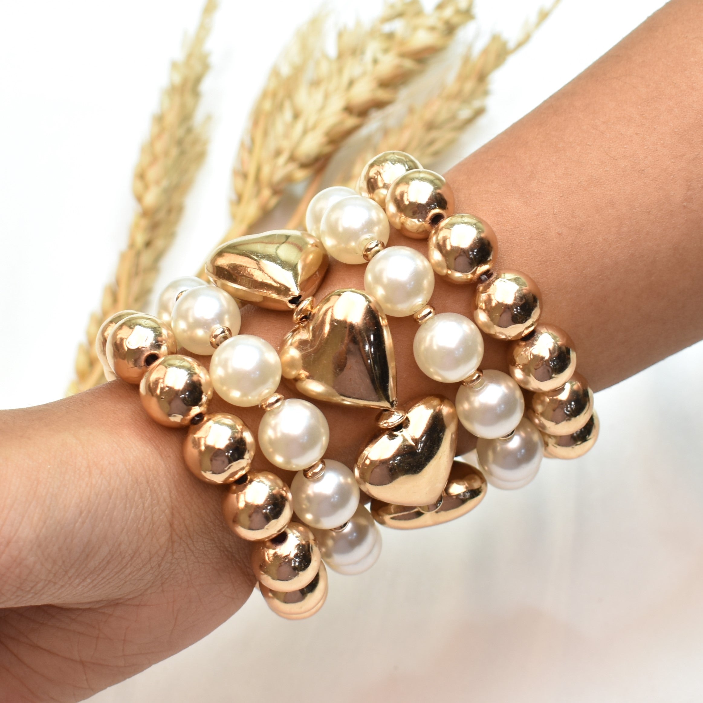 TFC Love Nugget Gold Plated Bracelet (set of 5)