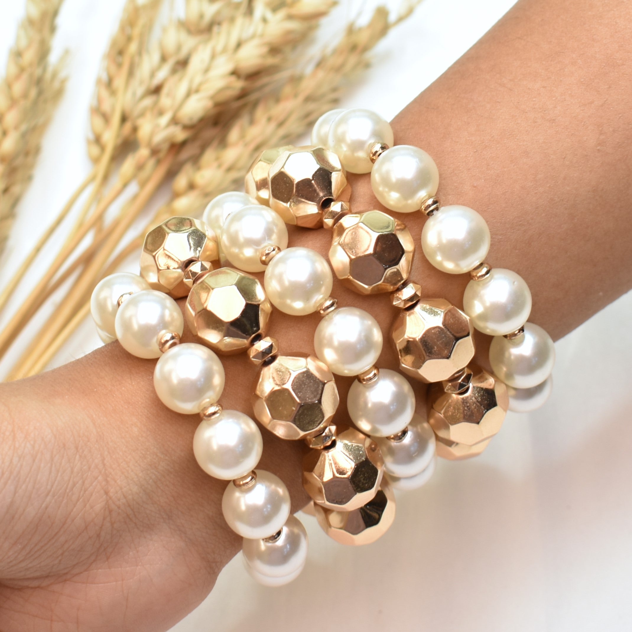 TFC Origami Bead Gold Plated Bracelet (set of 5)