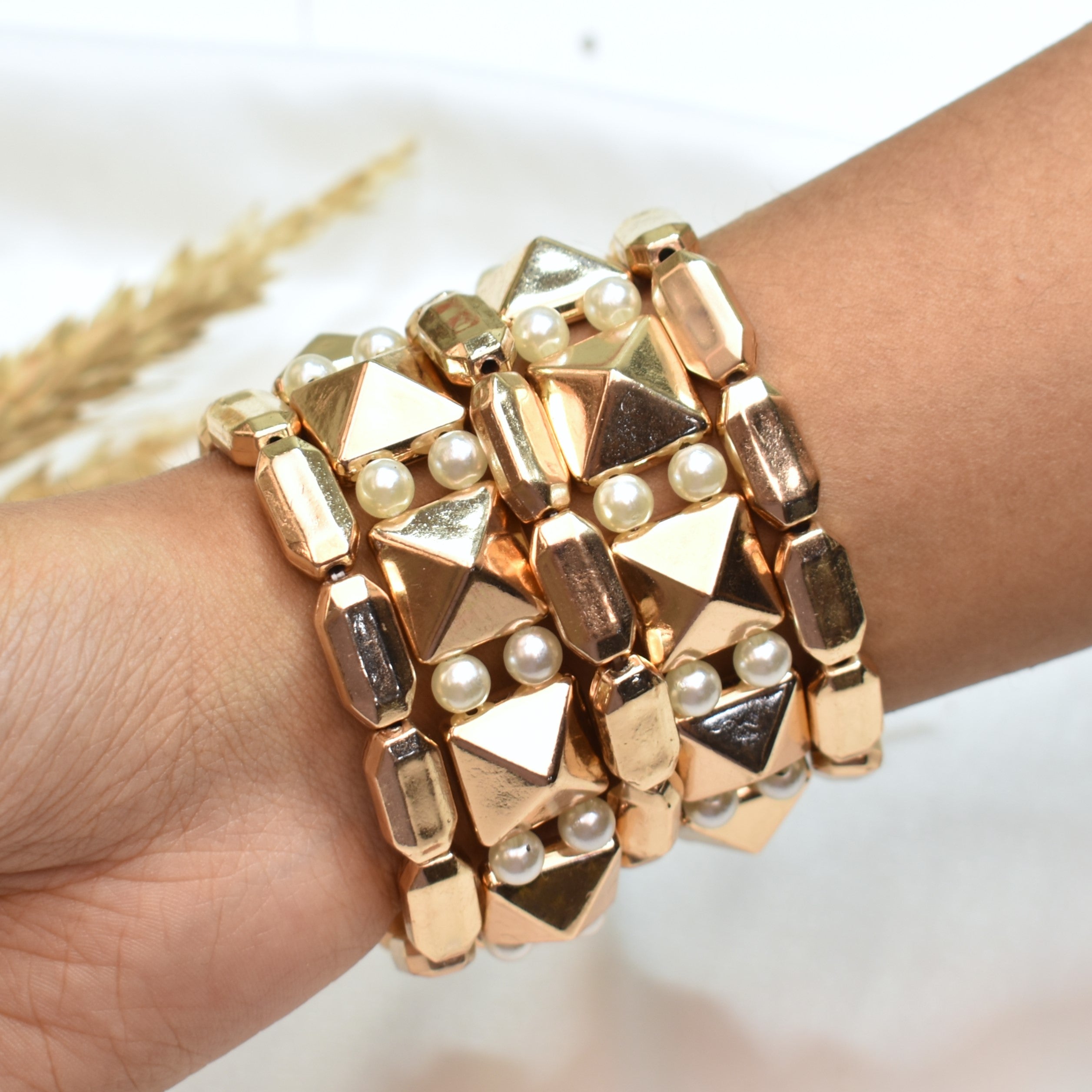 TFC Square Affection Gold Plated Bracelet (set of 5)
