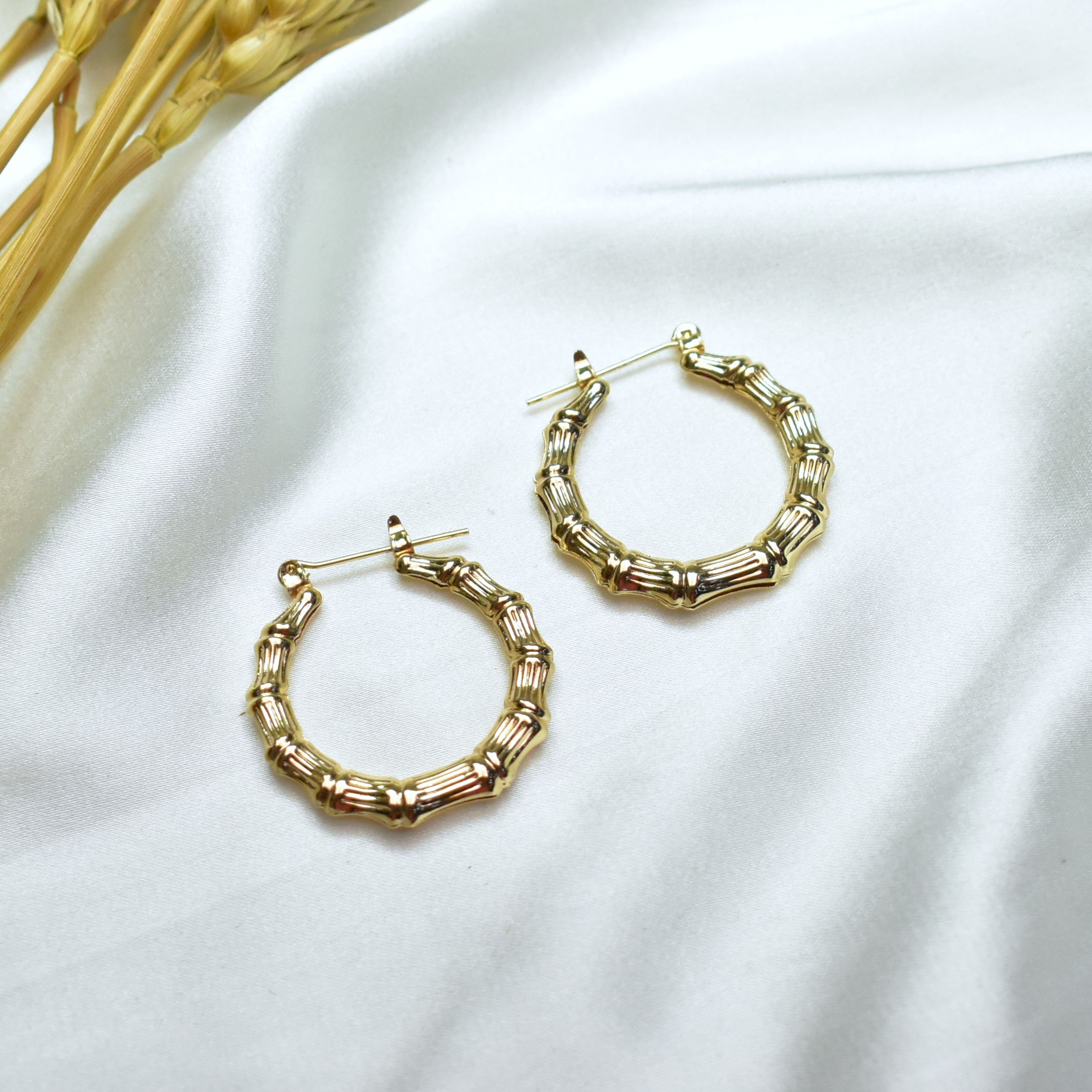 TFC Sequin Sazzle Gold Plated Hoop Earrings