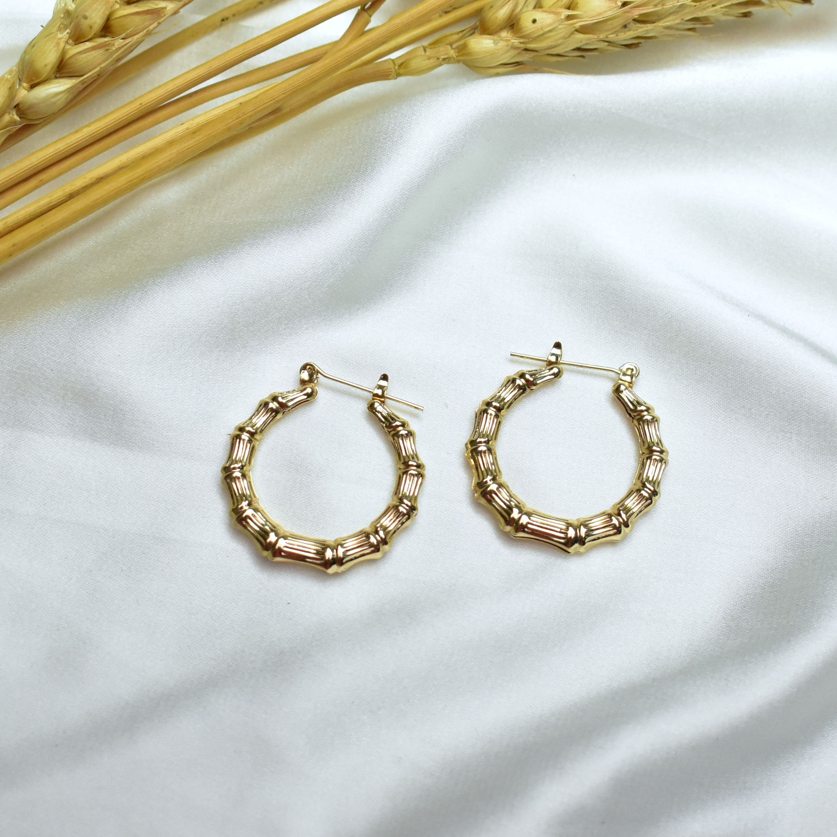 TFC Sequin Sazzle Gold Plated Hoop Earrings