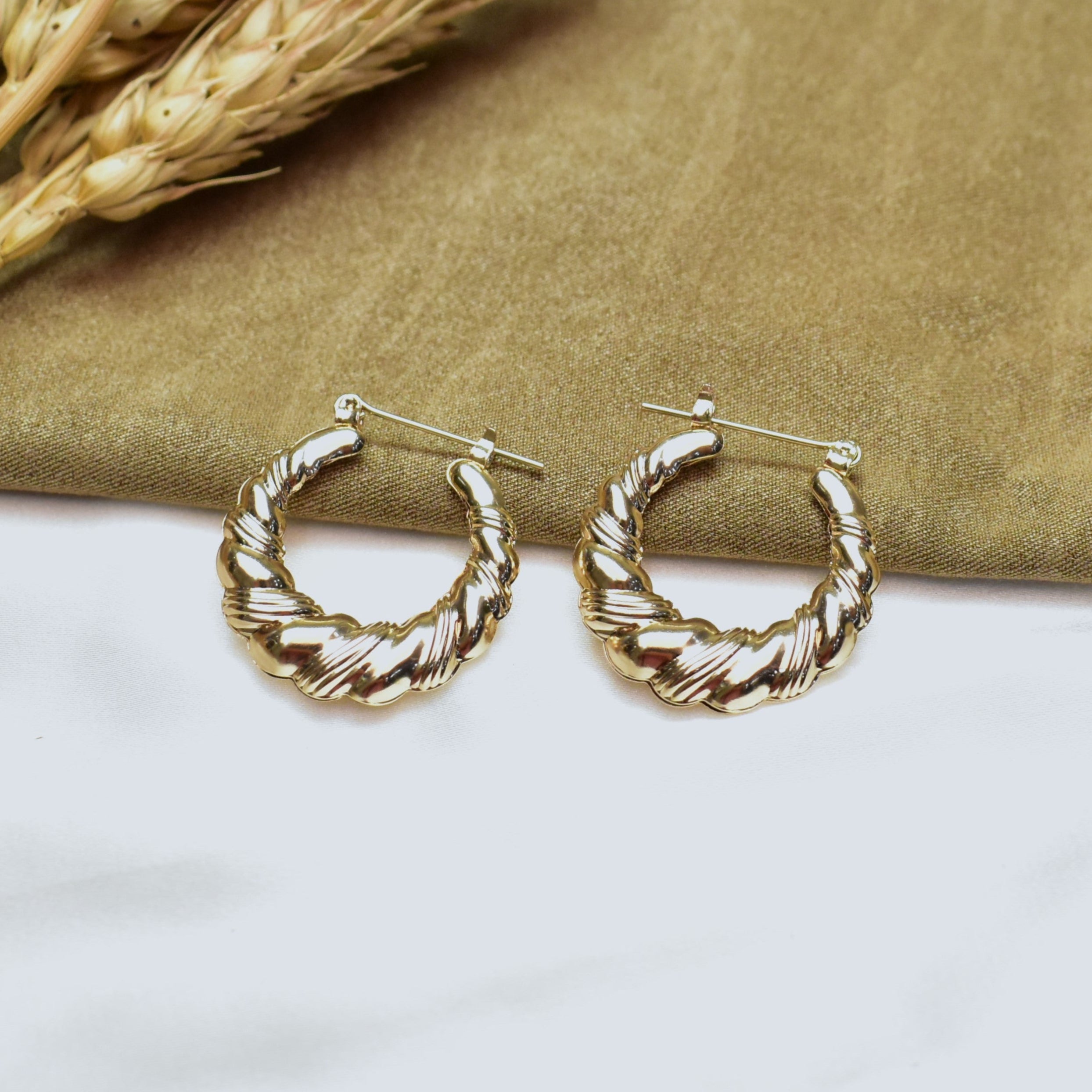 TFC Sonic Boom Gold Plated Hoop Earrings