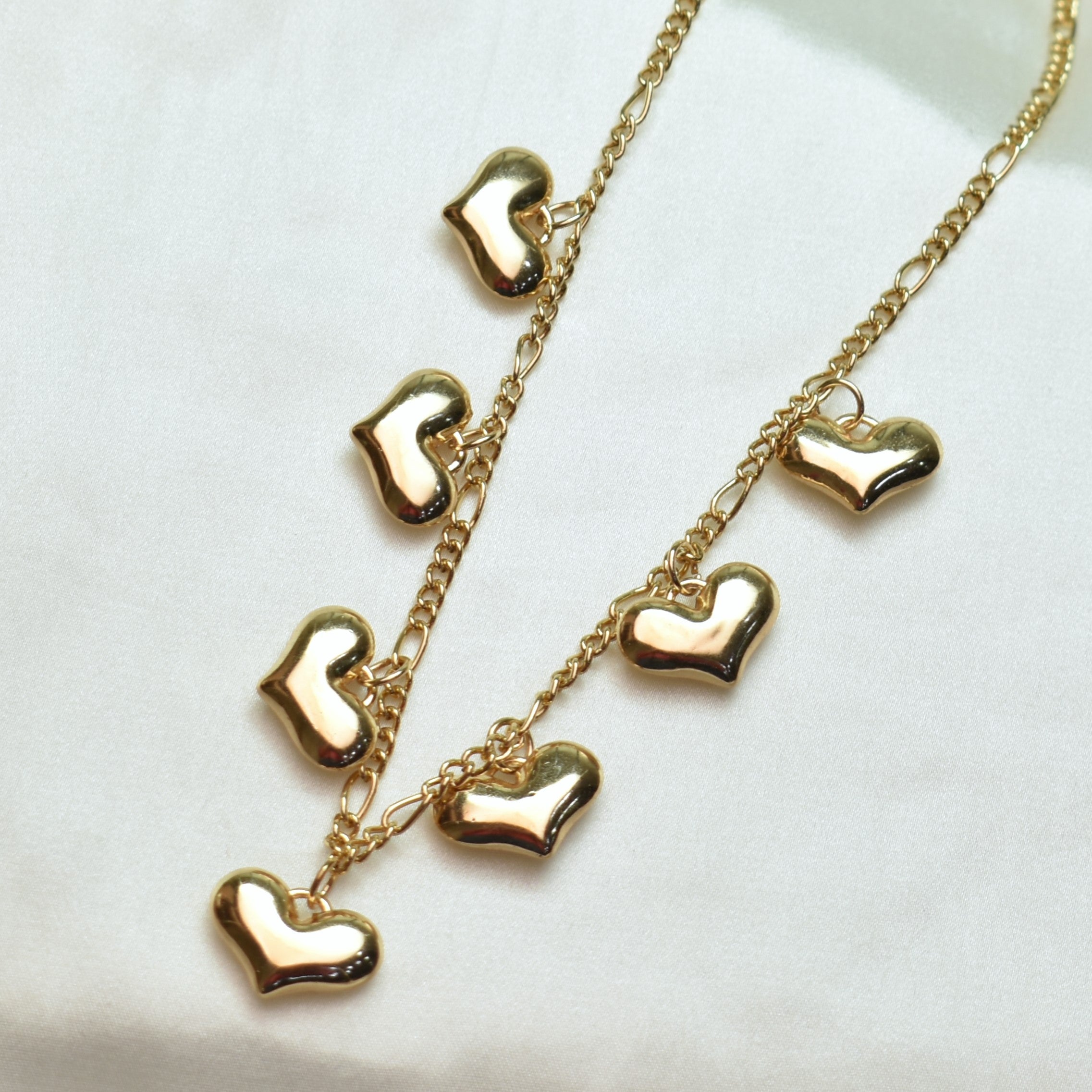 TFC Seven Heart Gold Plated Necklace