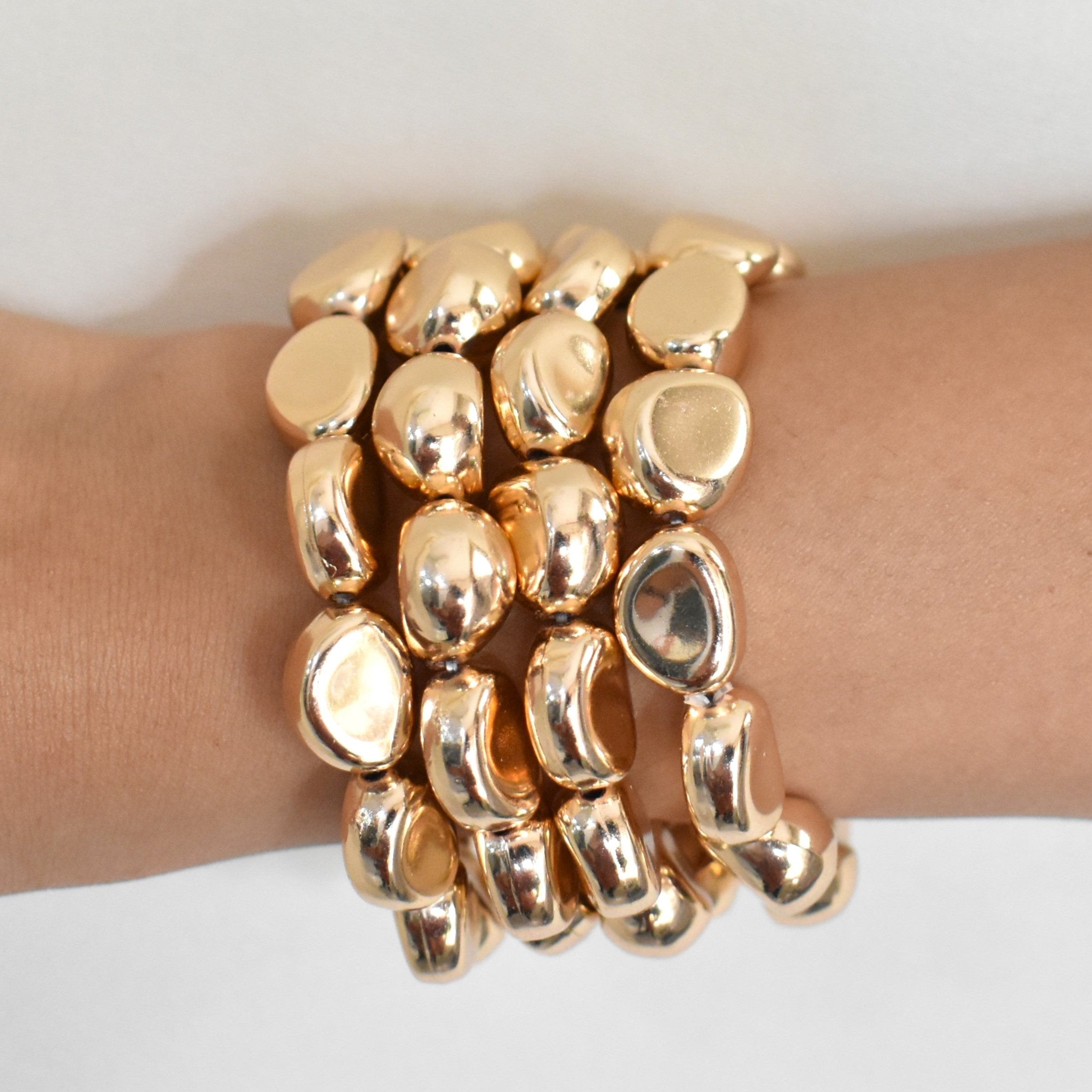 TFC Quadruple Gold Plated Stacked Bracelet (set of 4)