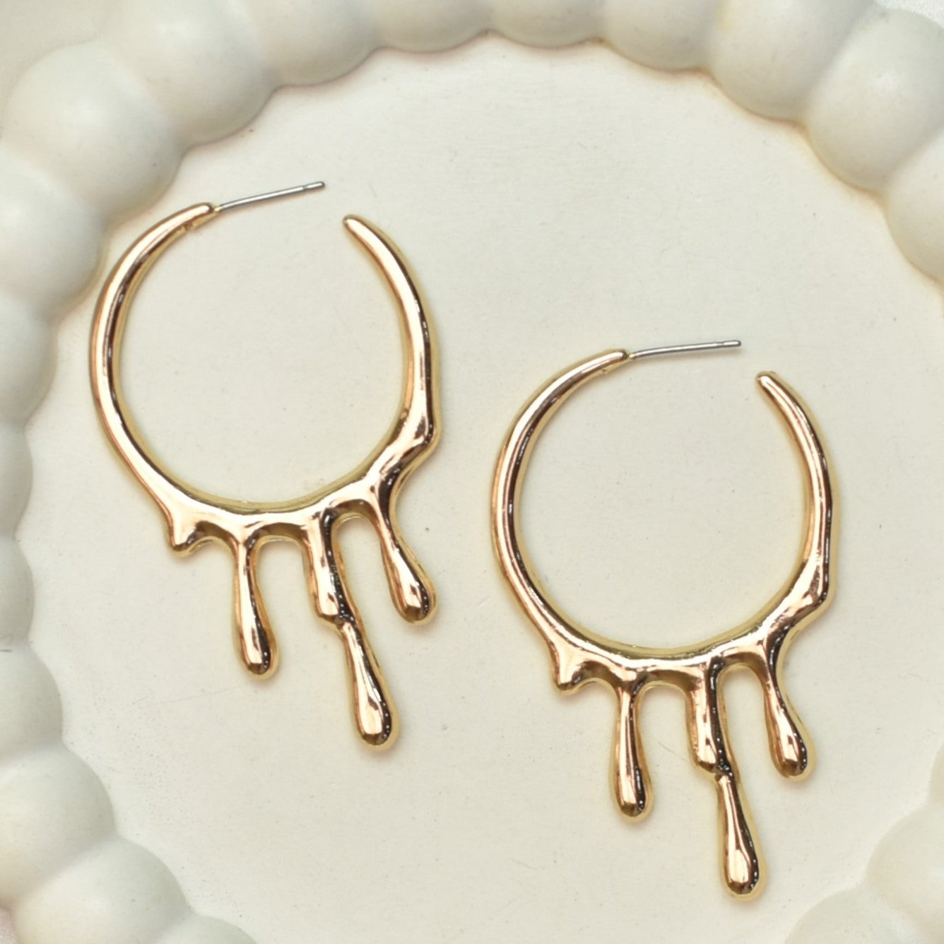 TFC Gold Melting Hoop Earrings