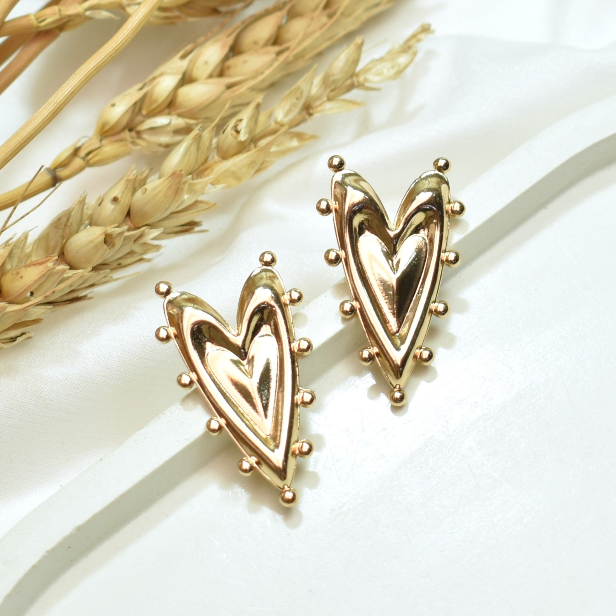 TFC Heart Soul Gold Plated Stud Earrings