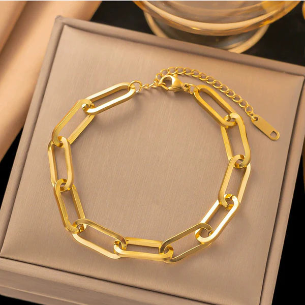 TFC Oval Loopie Gold Plated Layered Bracelet