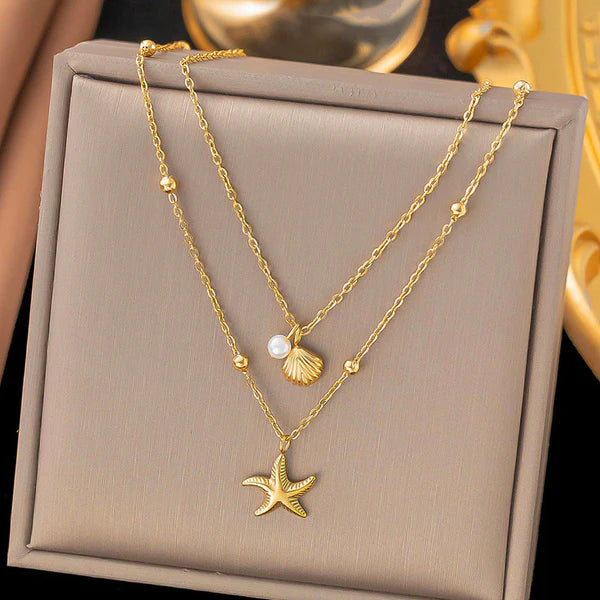 TFC Star Shell Gold Plated Pendant Necklace