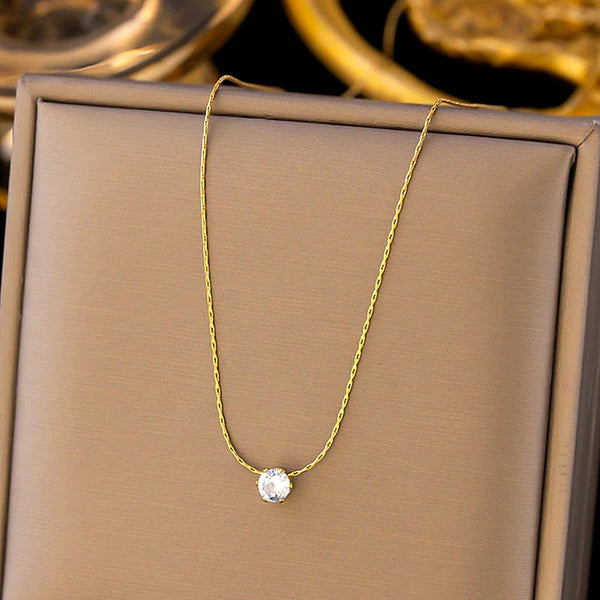 TFC Elegant Diamond Gold Plated Pendant Necklace