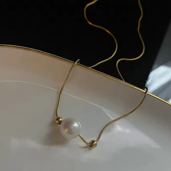 TFC Ocean Pearl Gold Plated Pendant Necklace