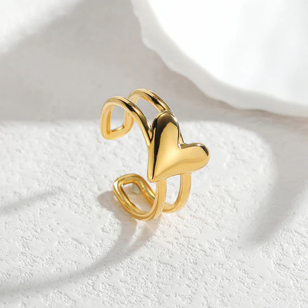 TFC Adjustable Mini Heart Gold Plated Ring