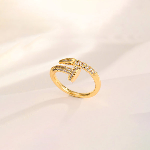 TFC Adjustable Royal Stone Line Gold Plated Ring
