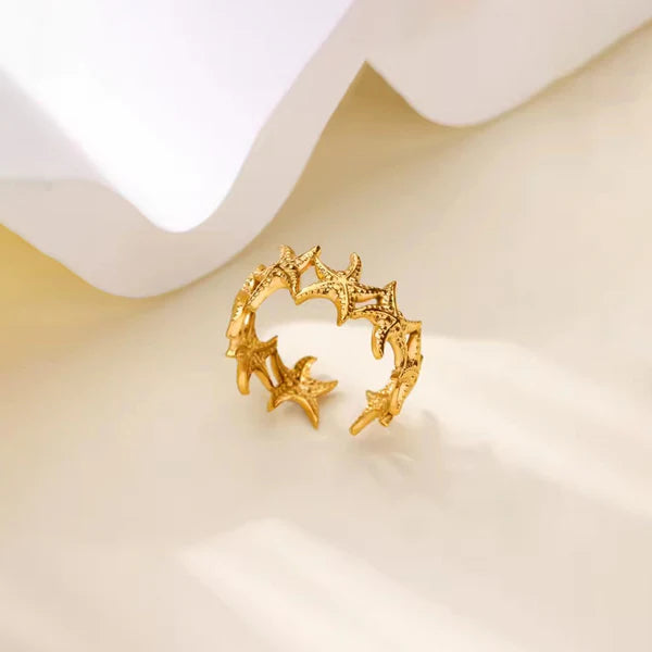 TFC Adjustable Mini Star Gold Plated Ring
